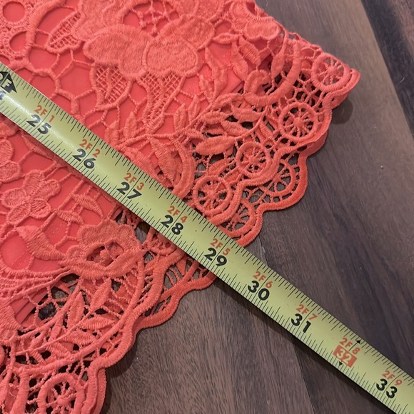Lauren Ralph Lauren Lace Off The Shoulder Coral Color Dress, Lined Size 4 Petite - Picture 11 of 12